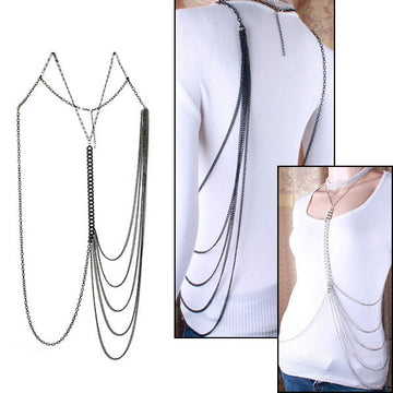 Unbalanced Metal Draped Body Chain